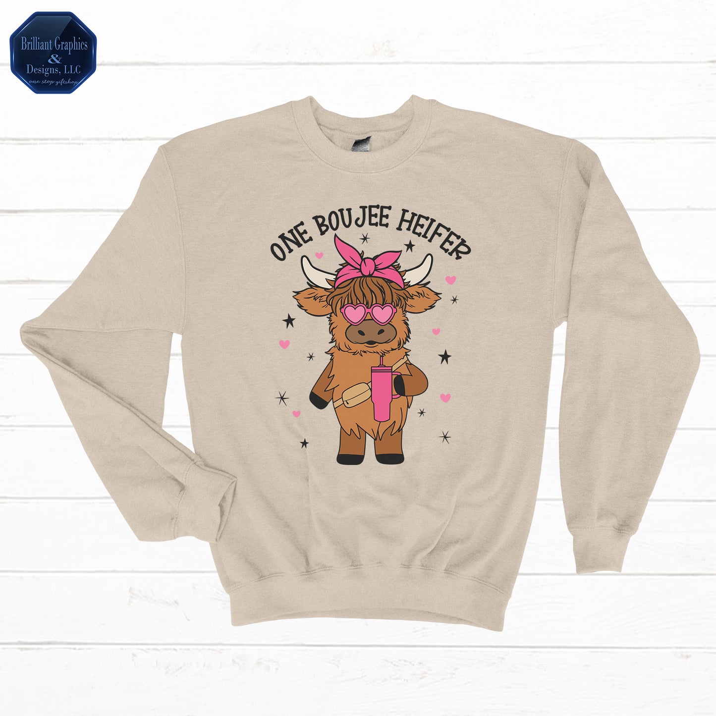 One Boujee Heifer Highland Cow Sweatshirt