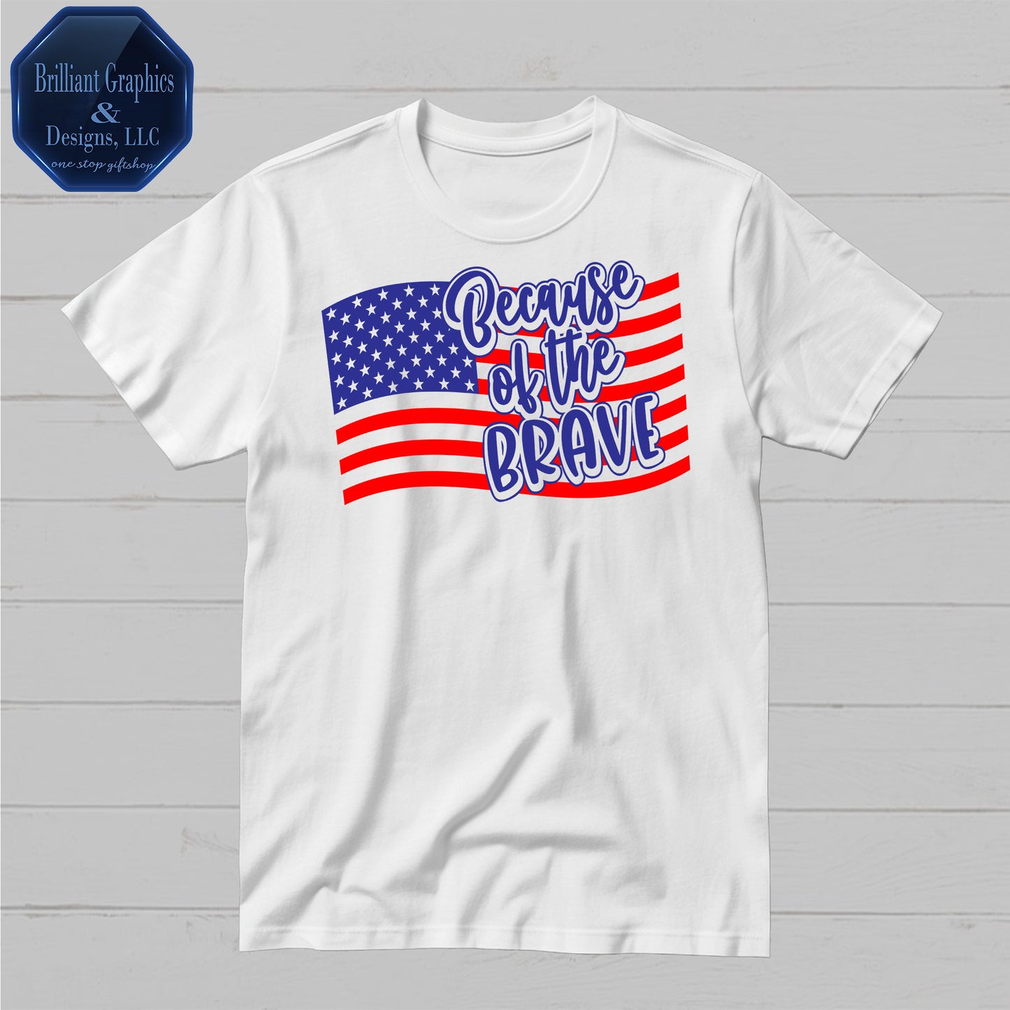 Land of the Free because of the Brave Patriotic USA T-shirt