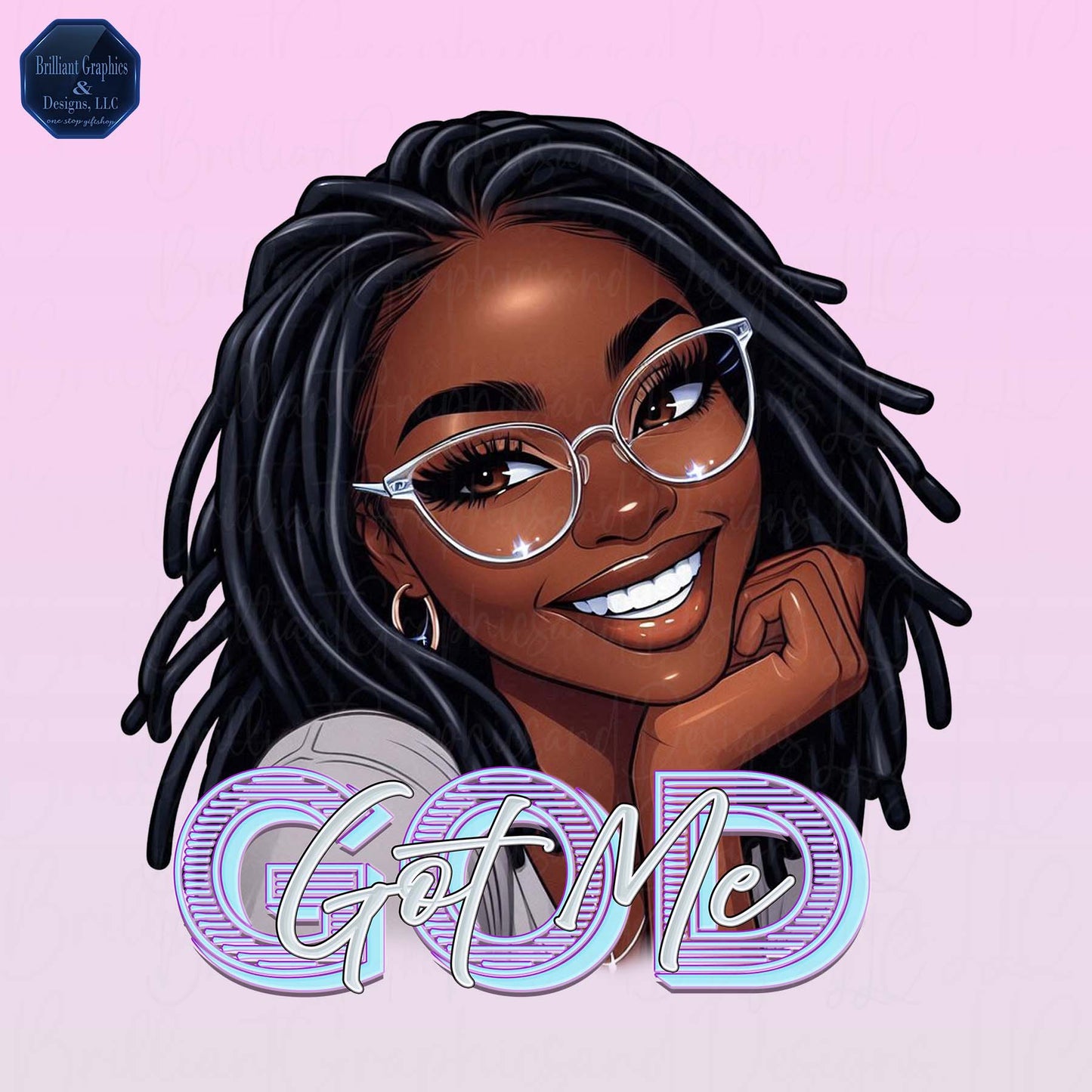 God Got Me. Motivation. Inspirational. African American Woman. Clip Art. PNG. Digital Download