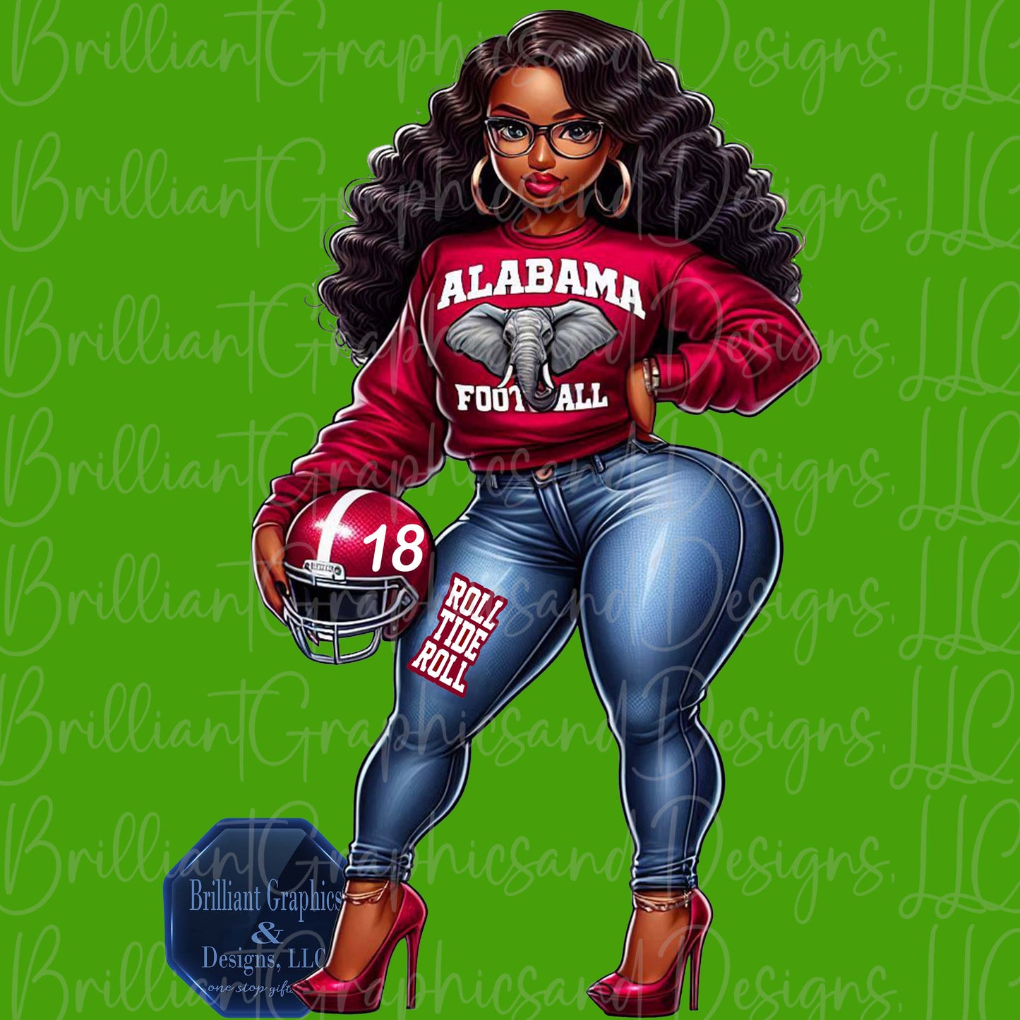 Alabama Fan, Woman PNG File, College Football Season. Bonus File included.