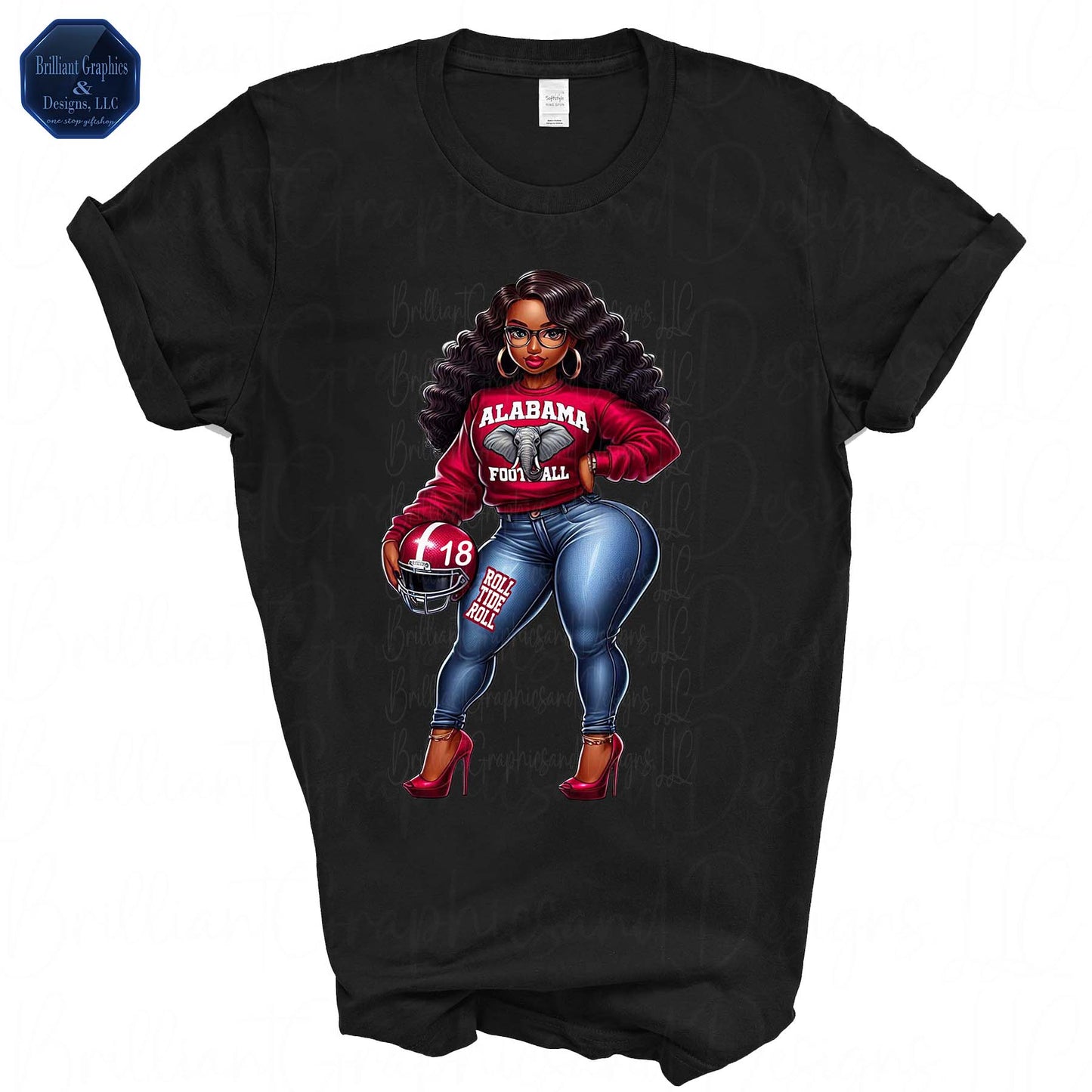 Alabama Fan, Woman PNG File, College Football Season. Bonus File included.