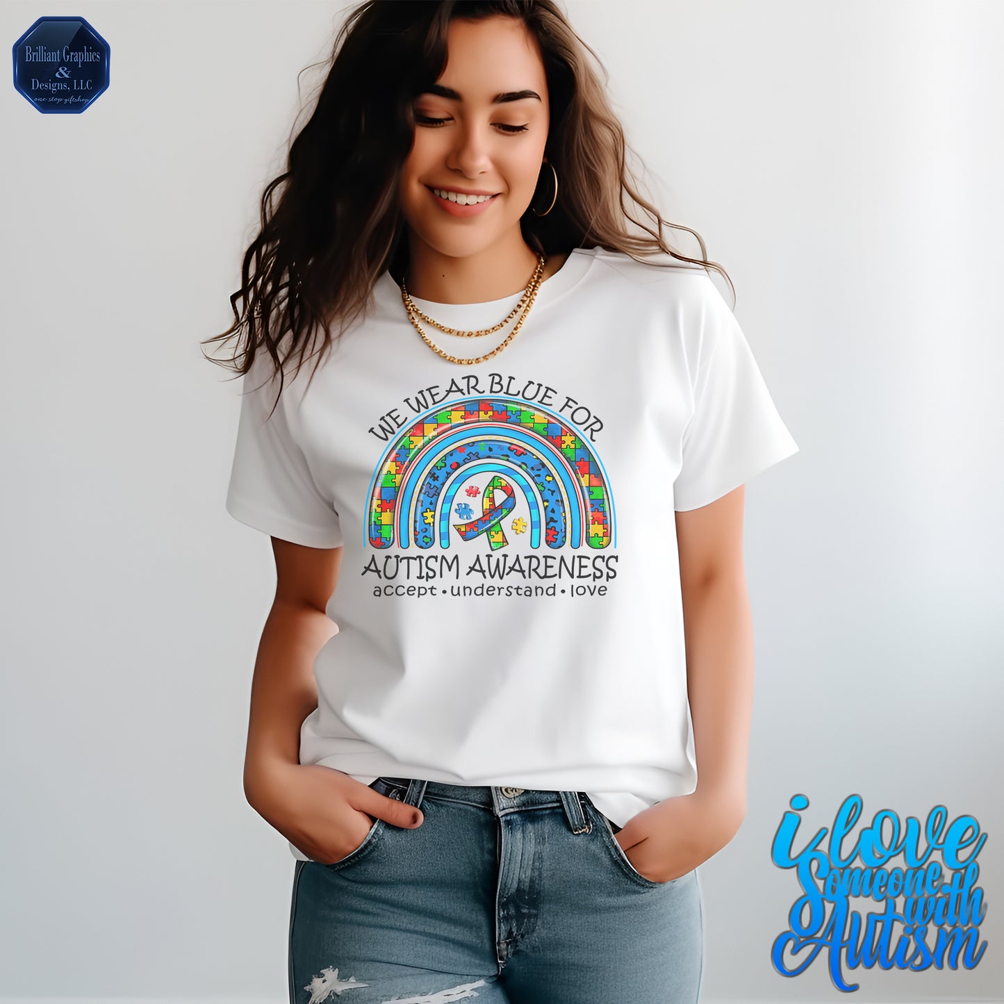 We Wear Blue for Autism Awareness Tshirt