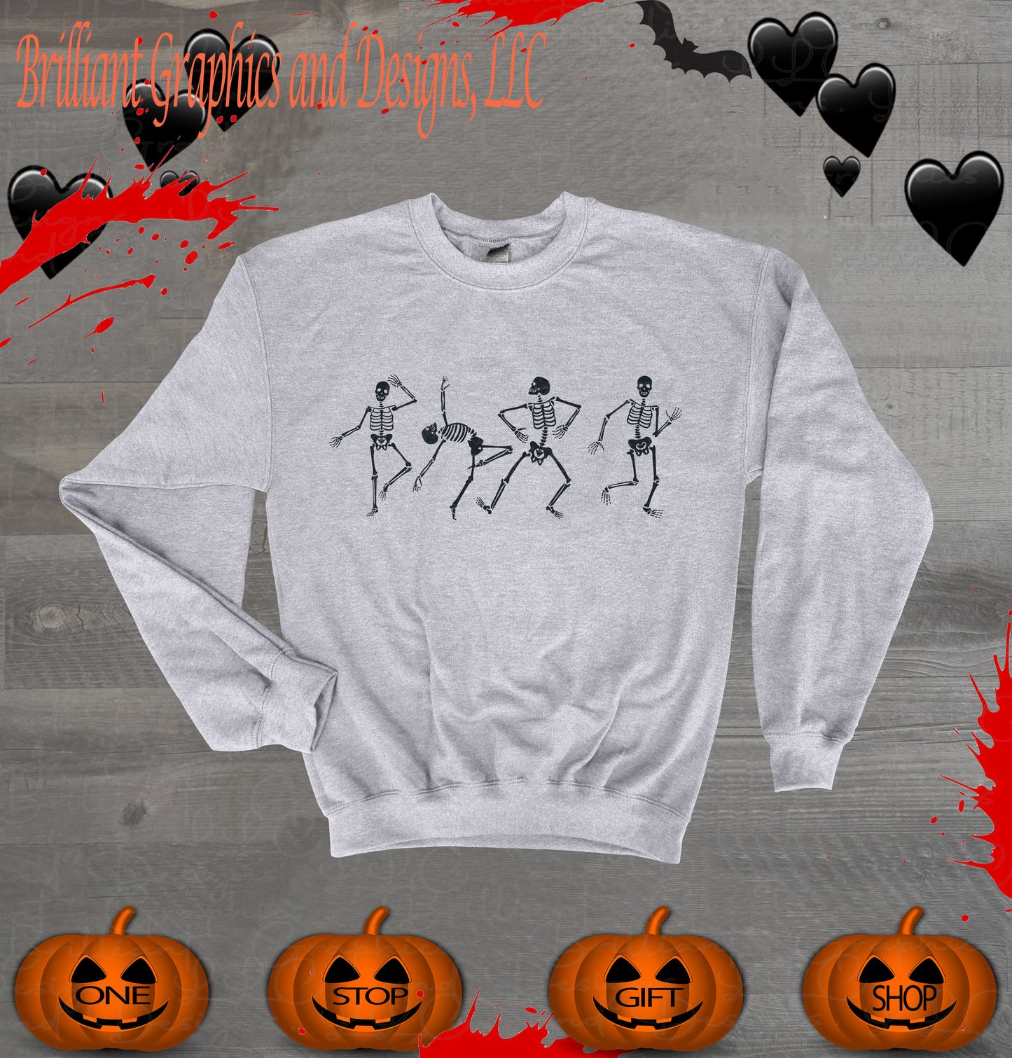 Dancing Skeletons Halloween Spooky Season Sweatshirt