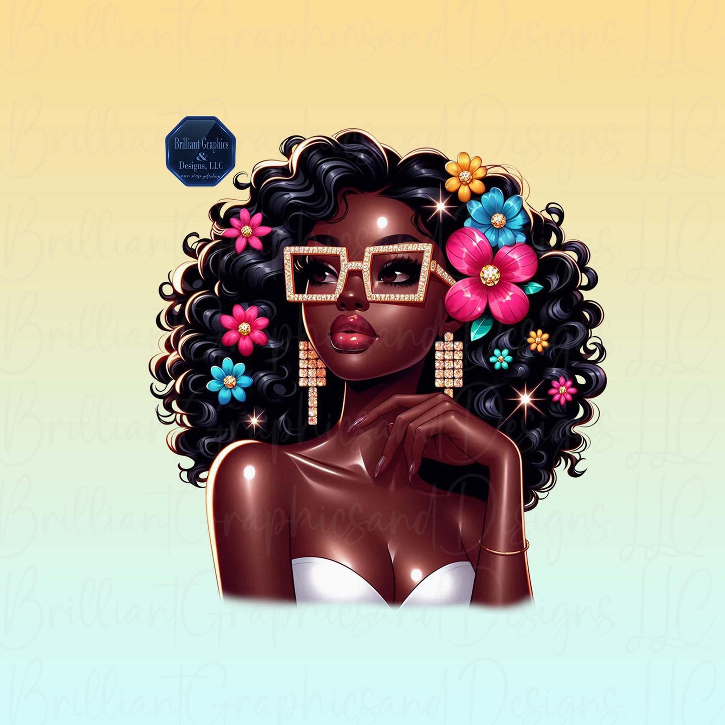 Beauty And Grace. Black Girl Clip Art. African American Woman. Spiritual. PNG. DTF. Sublimation. Digital Download.