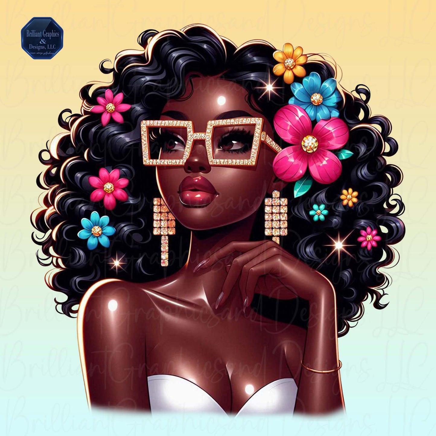 Beauty And Grace. Black Girl Clip Art. African American Woman. Spiritual. PNG. DTF. Sublimation. Digital Download.