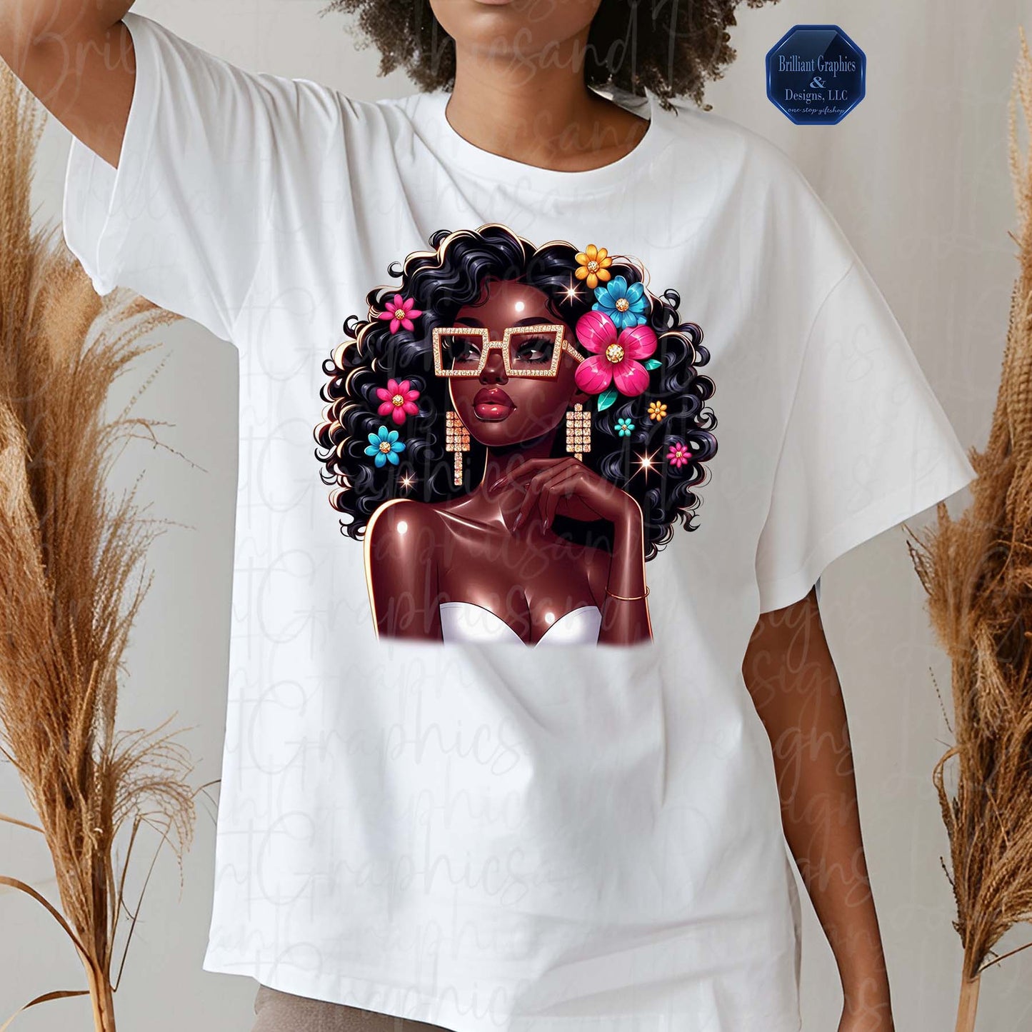 Beauty And Grace. Black Girl Clip Art. African American Woman. Spiritual. PNG. DTF. Sublimation. Digital Download.