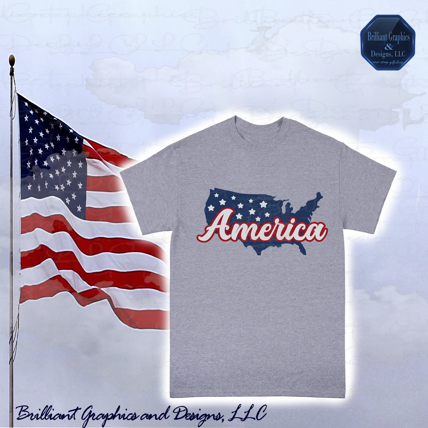 Patriotic America Red, White and Blue T-shirt