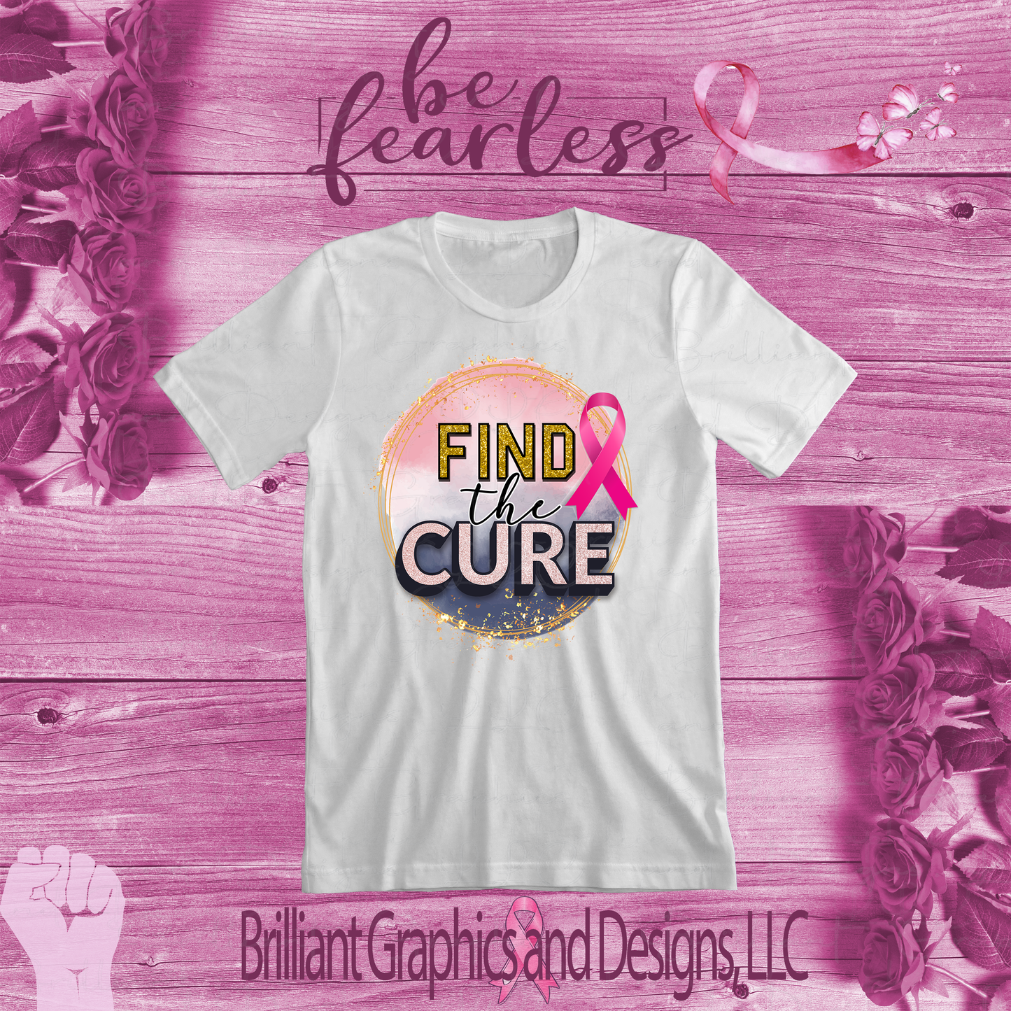 Find the Cure for Breast Cancer Statement T-shirt