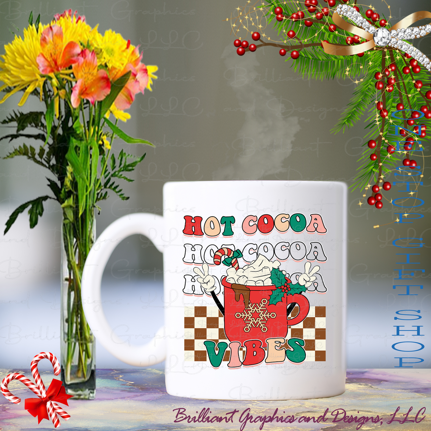 Hot Cocoa Vibes Retro Holiday Cup