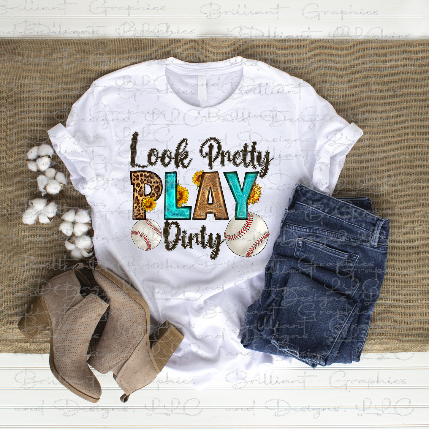 Look Pretty and Play Dirty Baseball T-shirt