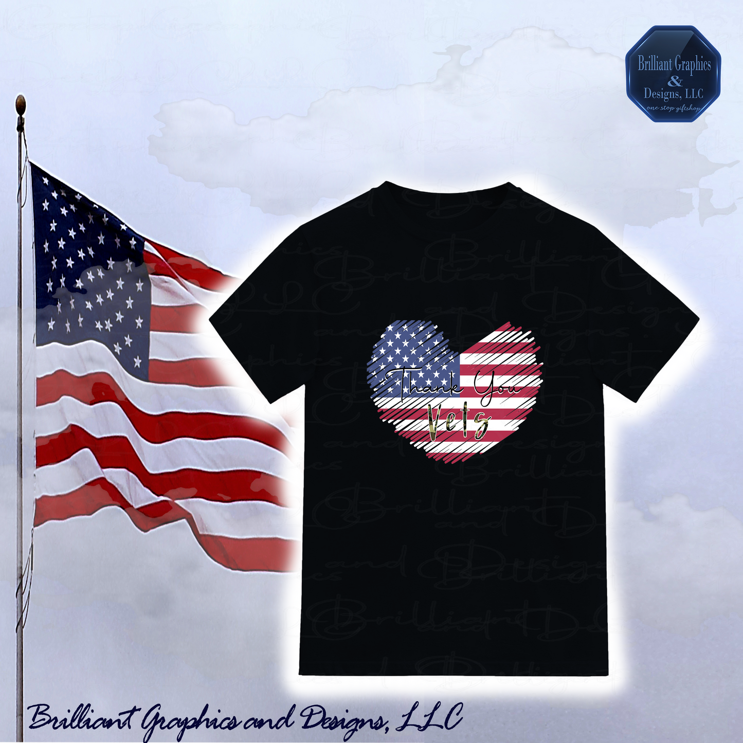 USA Heart Thank You Vets T-shirt