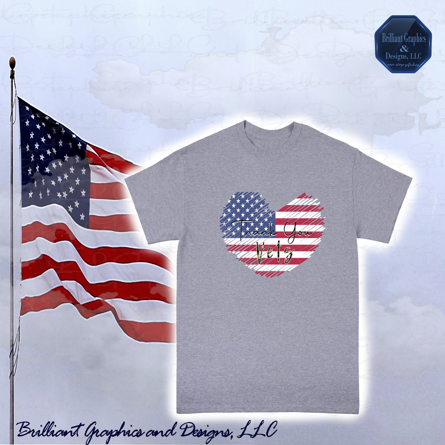 USA Heart Thank You Vets T-shirt