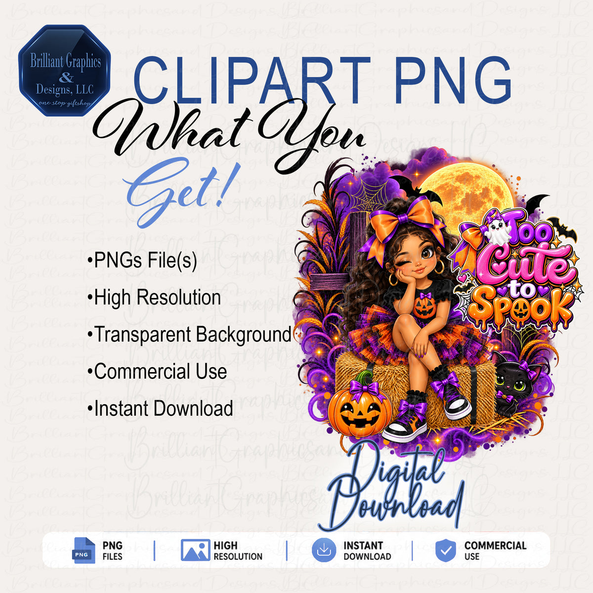 Too Cute To Spook. 2. Halloween Design | Digital Download
