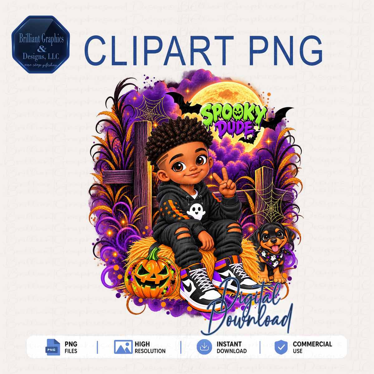Spooky Dude.4. Halloween Clipart Design | Digital Download