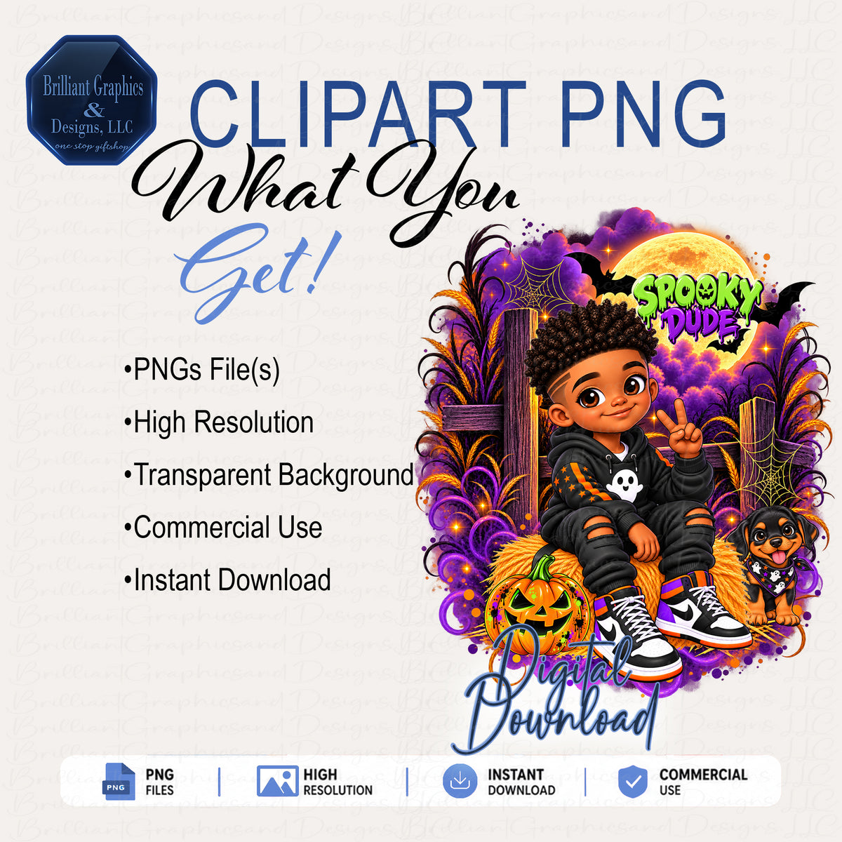 Spooky Dude.4. Halloween Clipart Design | Digital Download