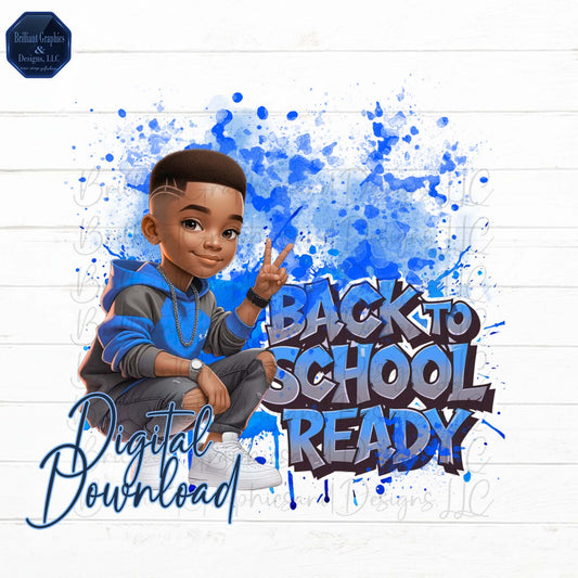 Back to School – Graffiti Style Digital Art of African American Boy | Digital Download