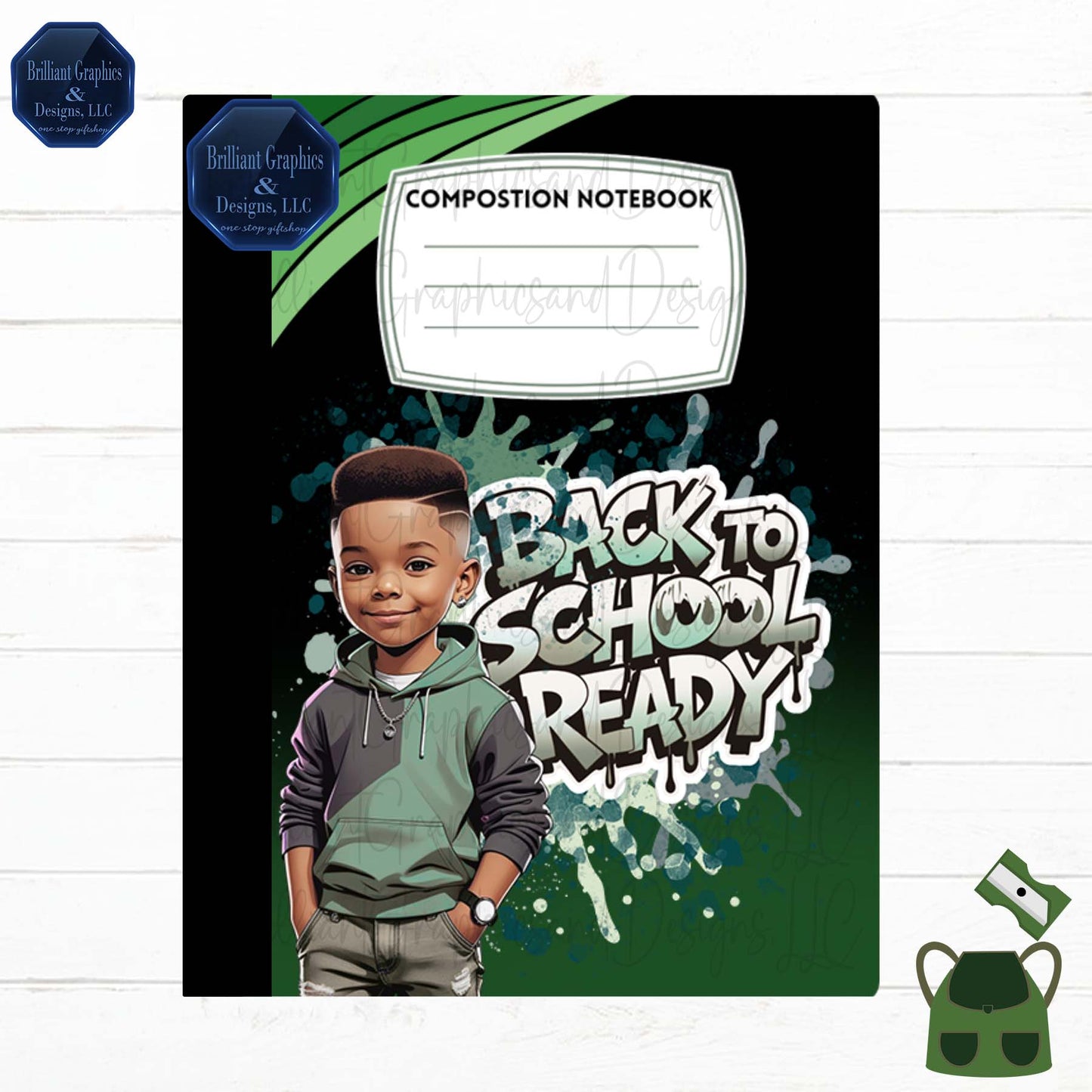 Back to School Ready – Composition Notebook Cover Template | Digital Download
