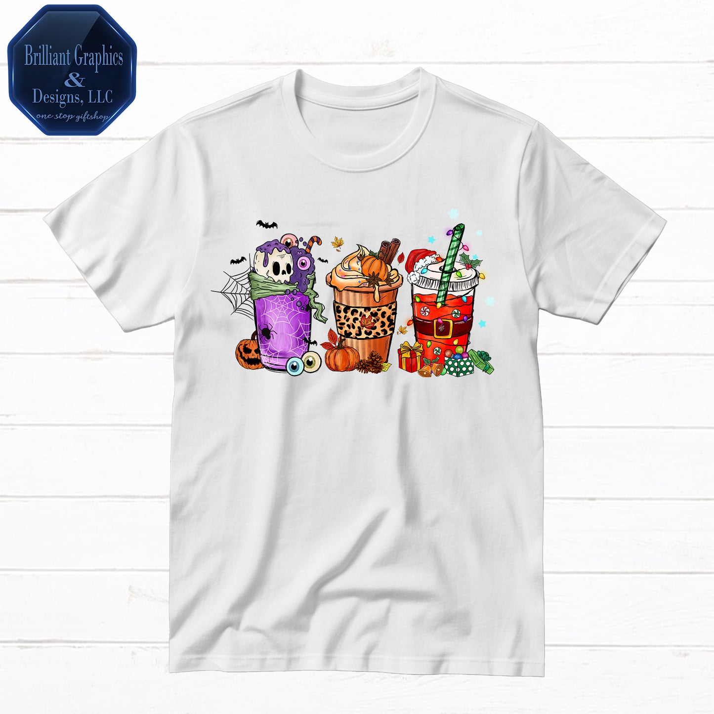 Happy HalloThanksMas Tee, Fall Holiday Tshirt
