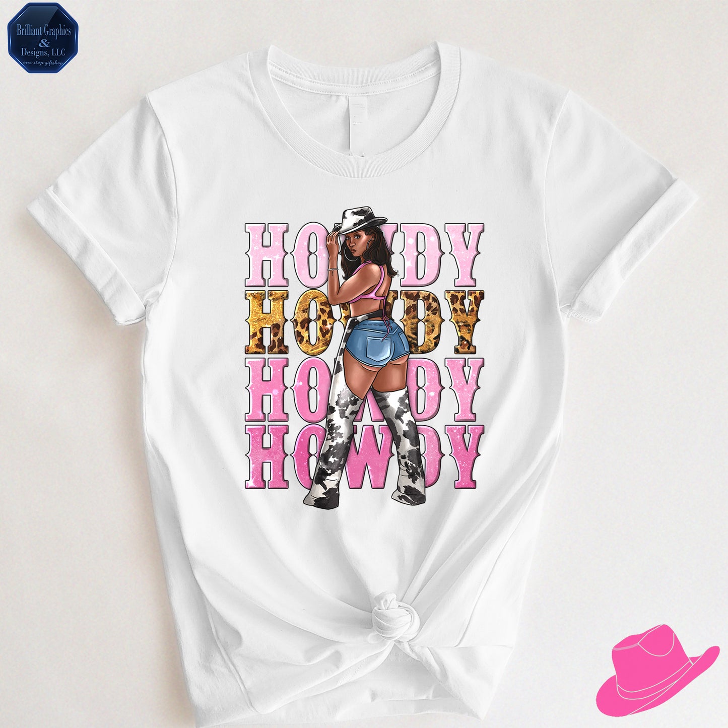 Western Black Woman, Howdy Cowgirl T-shirt