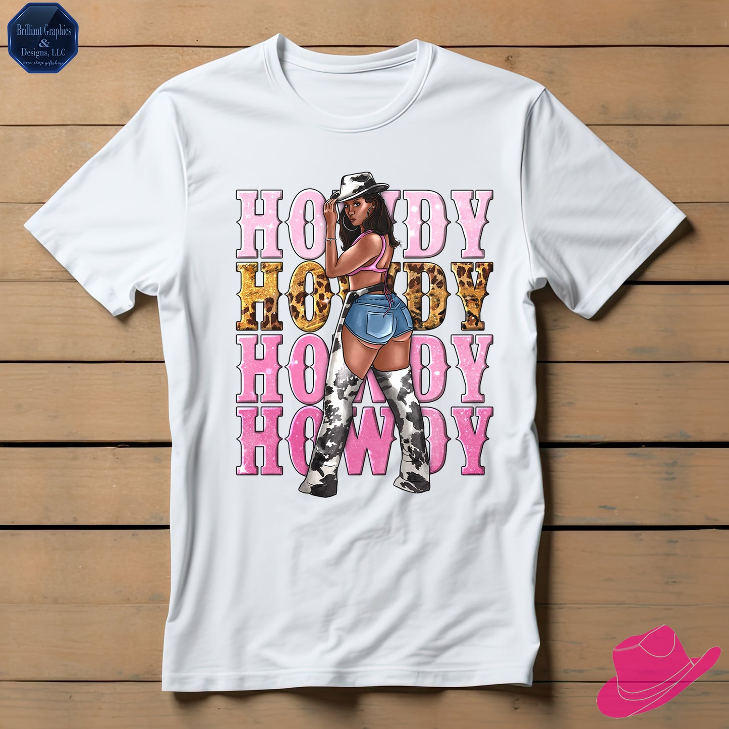 Western Black Woman, Howdy Cowgirl T-shirt