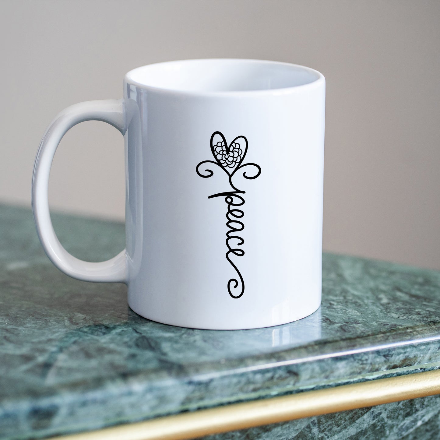 Peace. Inspirational Coffee Mug.