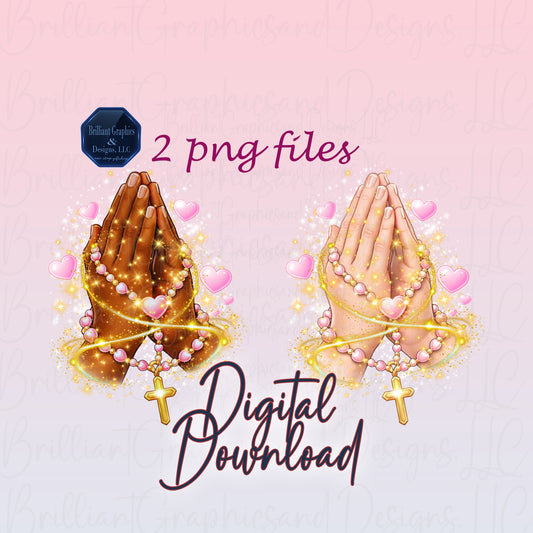 Praying Hands PNG Bundle – Faith & Love Digital Download. Clip Art, Christian Valentine.