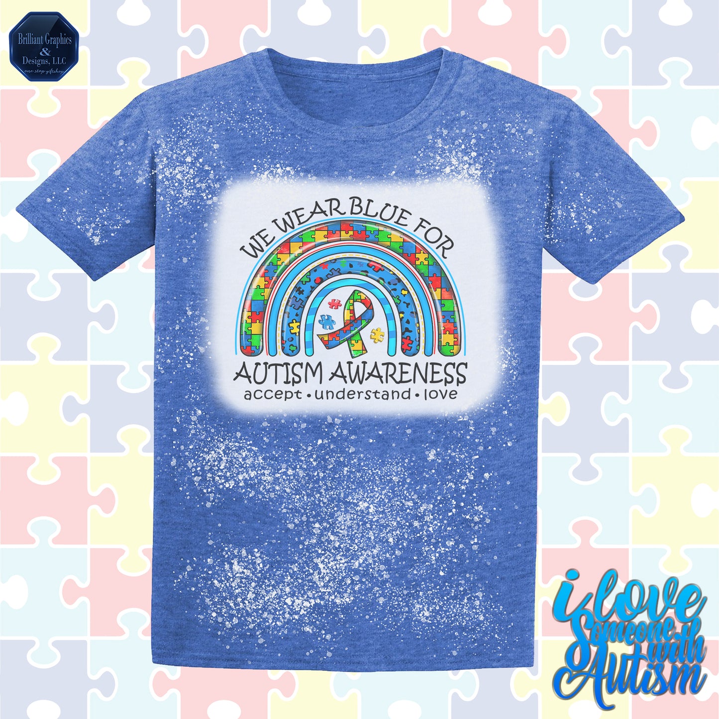 We Wear Blue for Autism Awareness Tshirt