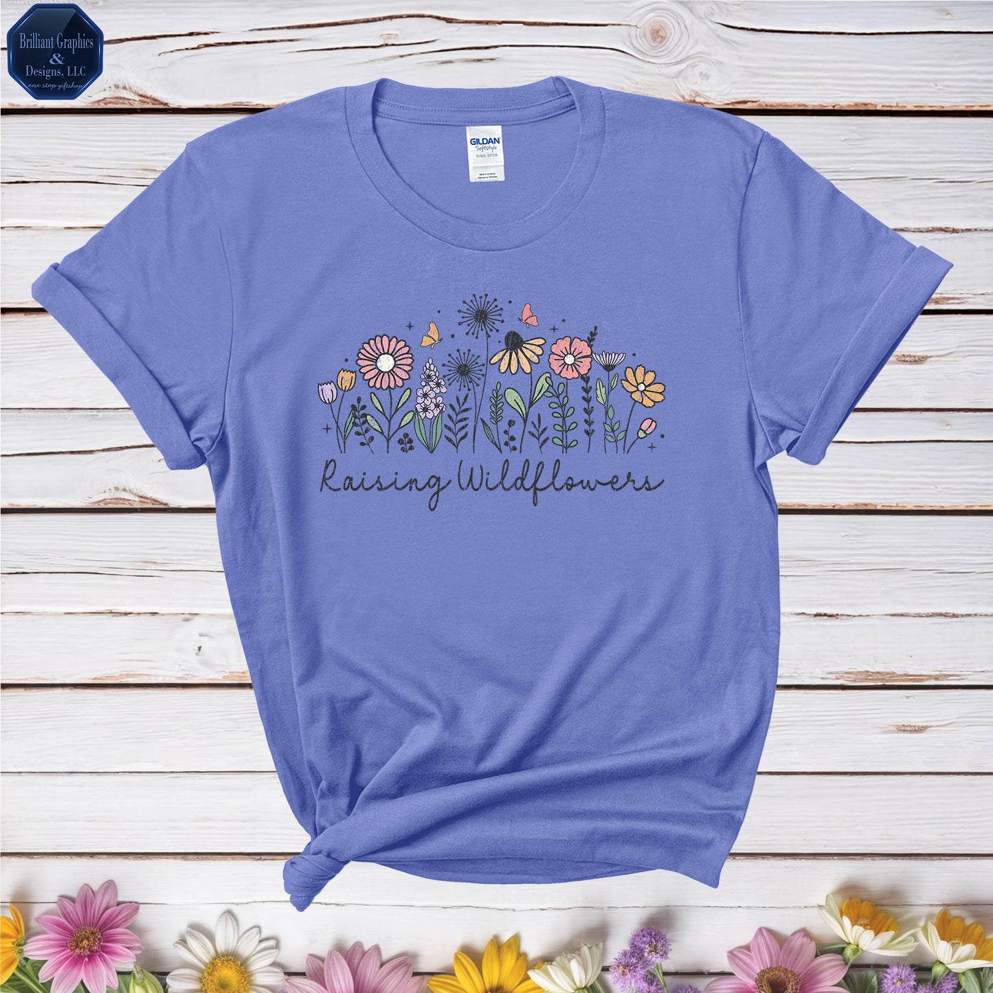 Raising Wildflowers Retro T-shirt for Mom