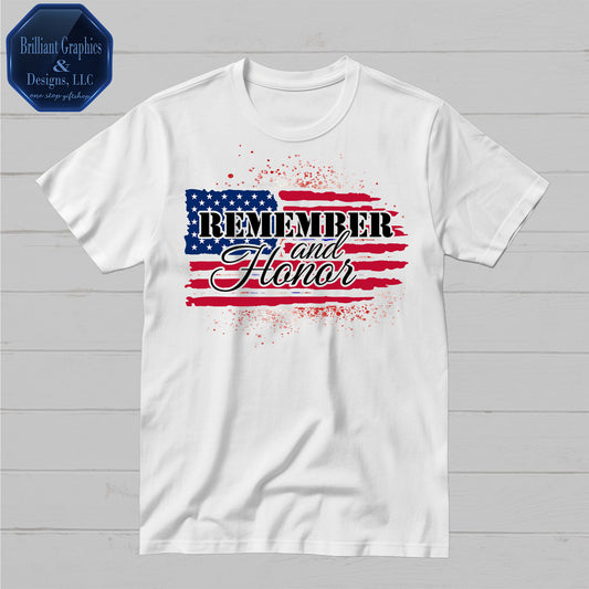 Remember and Honor USA Veterans Appreciation T-shirt