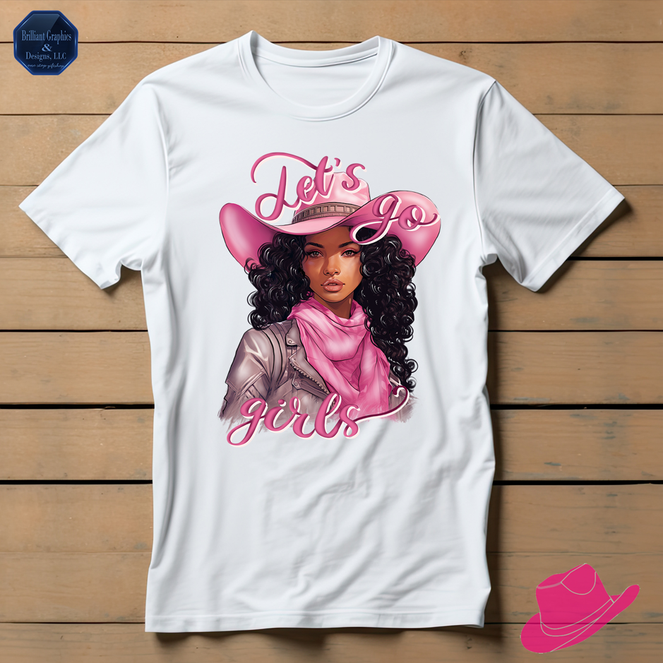 Let's Go Girls, Western Black Woman T-shirt