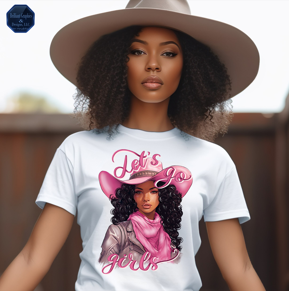 Let's Go Girls, Western Black Woman T-shirt