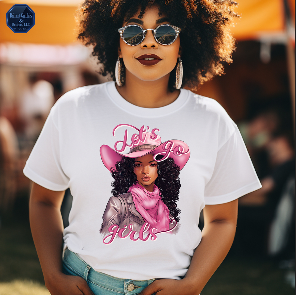 Let's Go Girls, Western Black Woman T-shirt