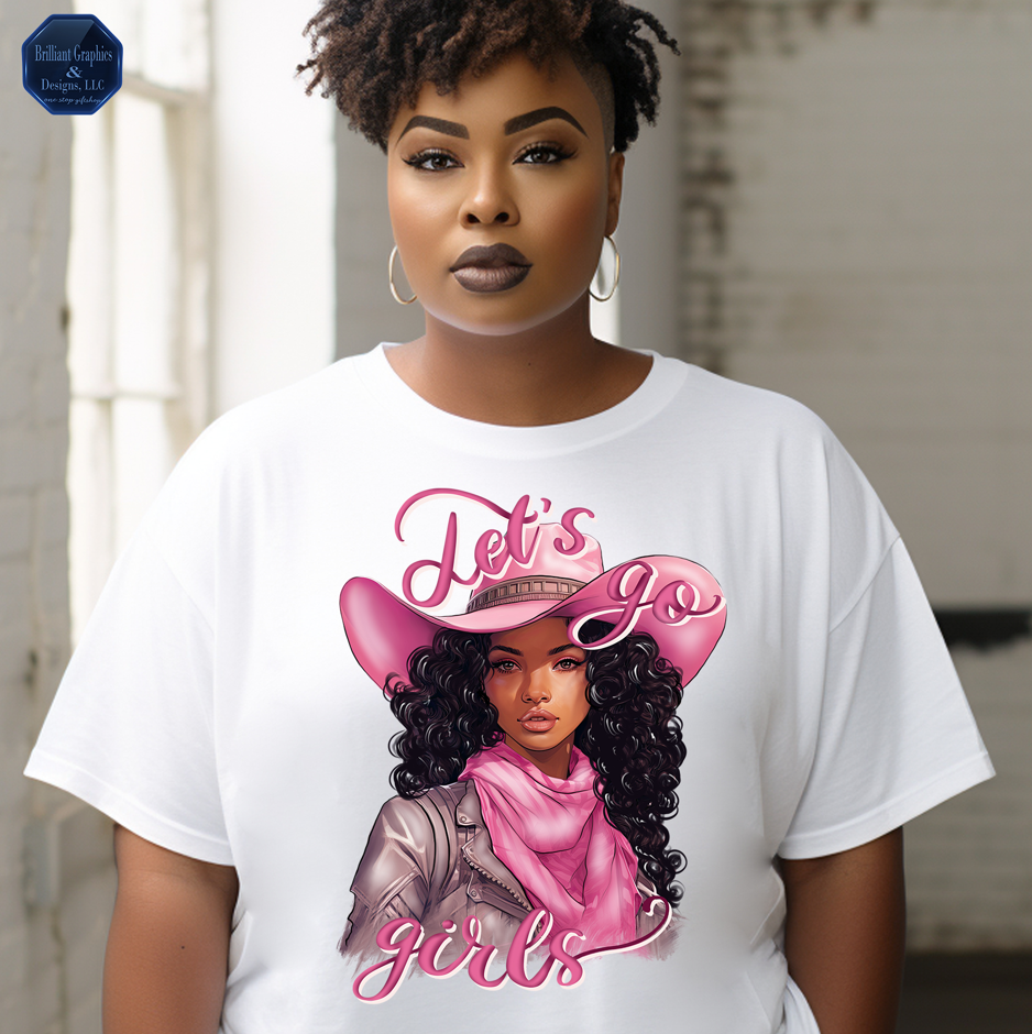 Let's Go Girls, Western Black Woman T-shirt