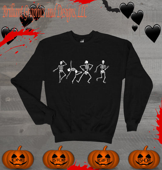 Dancing Skeletons Halloween Spooky Season Sweatshirt