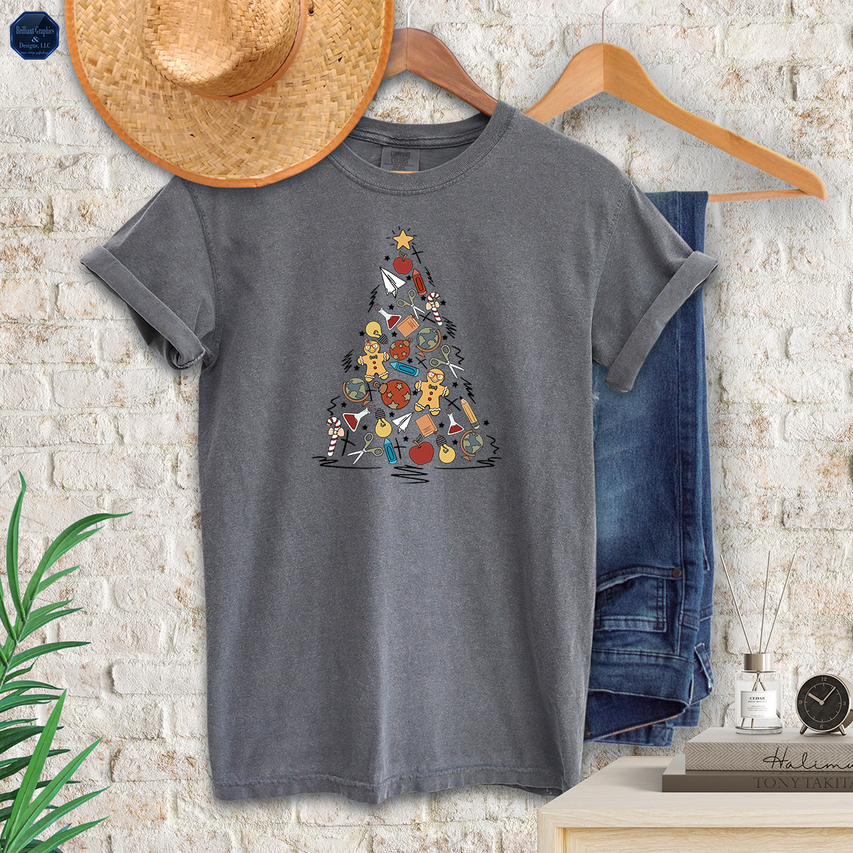 Teacher Christmas Tree, Comfort Color Shirt