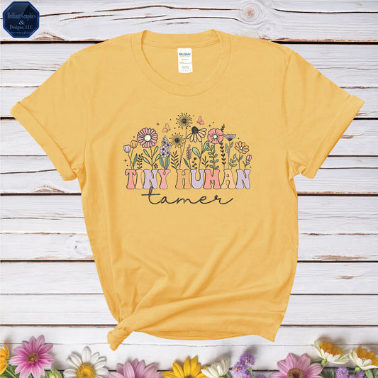 Tiny Human Tamer, Retro Teacher/Mom T-shirt. Child Care Worker Gift.