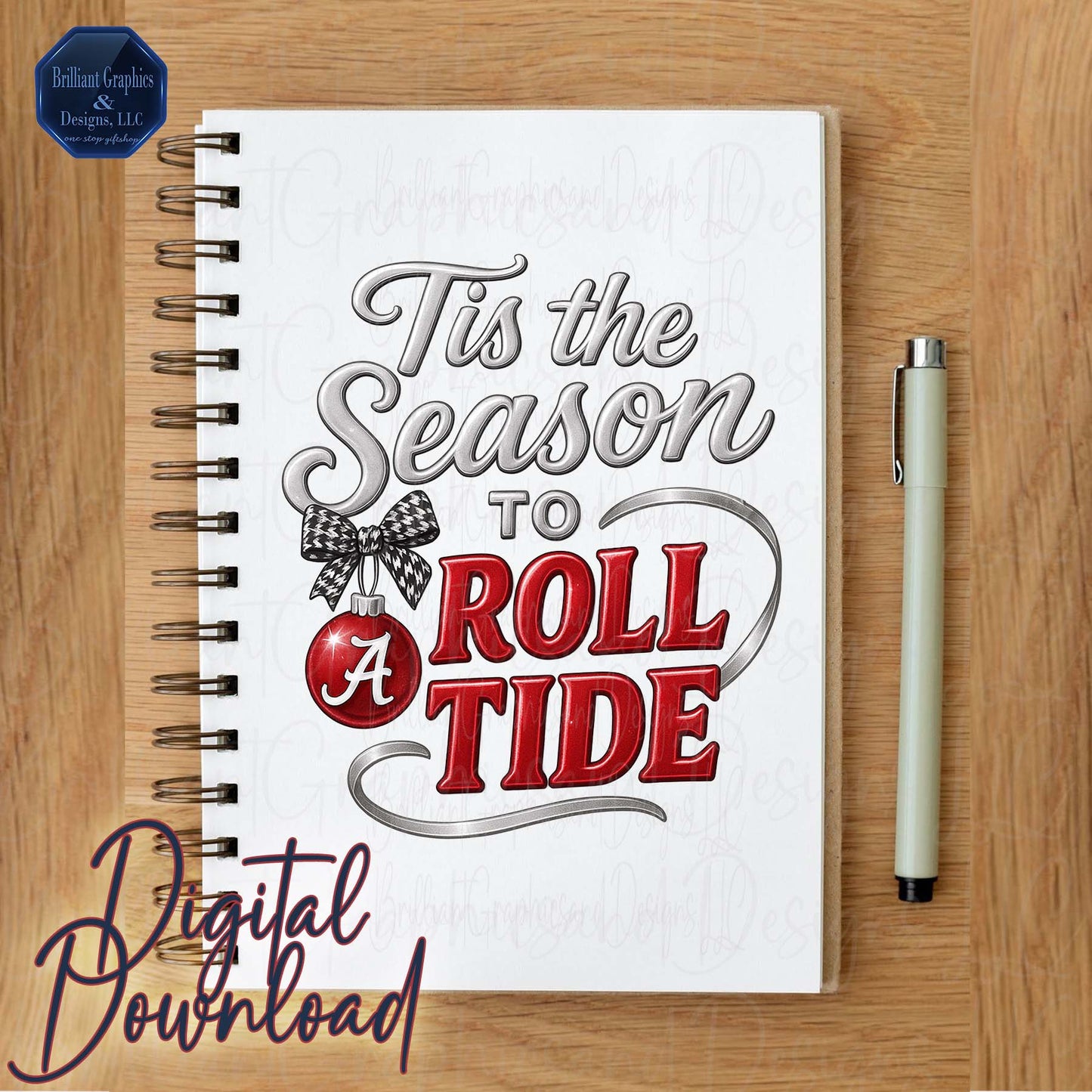 Tis the Season to Roll Tide PNG | Alabama Christmas Sublimation Design | Digital Download, Crimson Tide Holiday Football