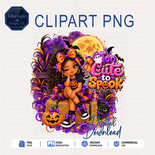 Too Cute To Spook. Halloween Design | Digital Download