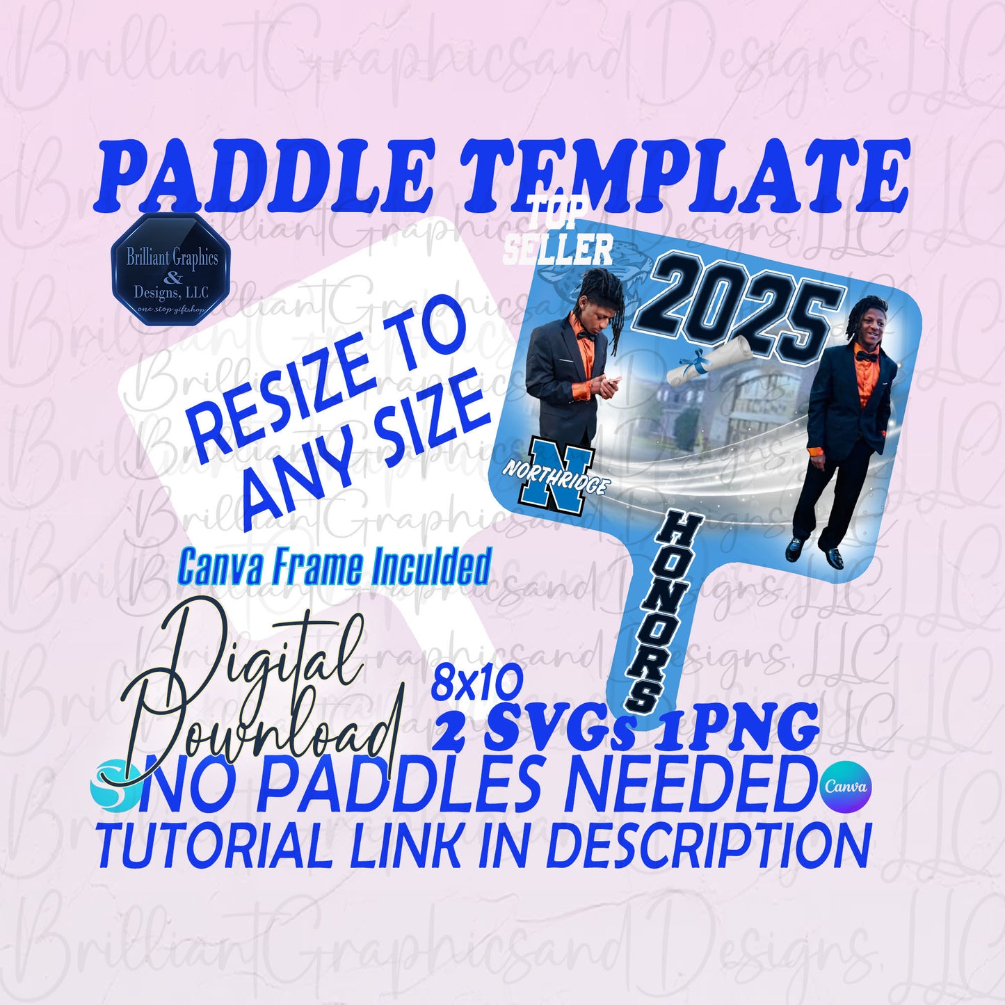 Dry Erase Paddle Template (2)SVG | (1)PNG | (1)Canva Frame Included