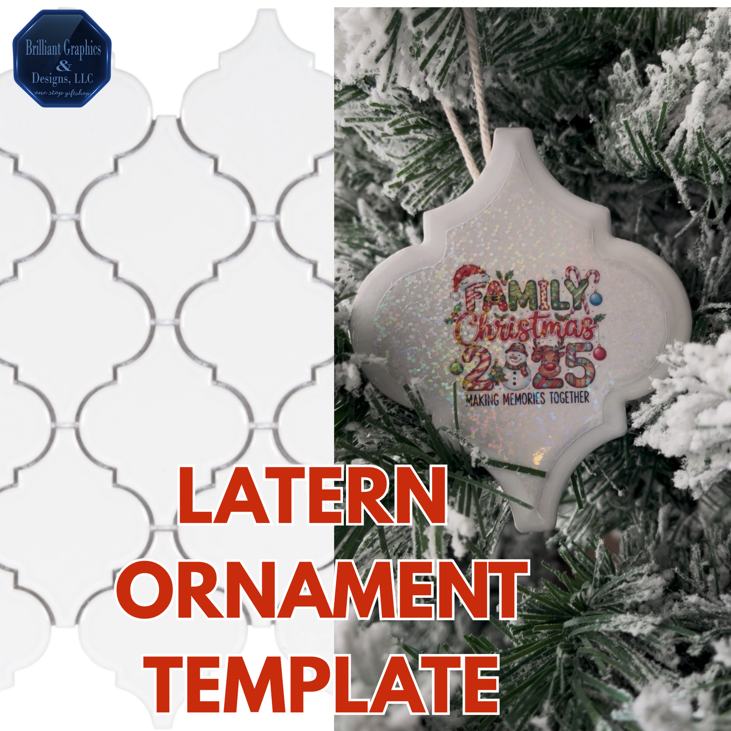 Lantern Ornament Template | Editable in Canva + Compatible with Cutting Machines | PNG | SVG