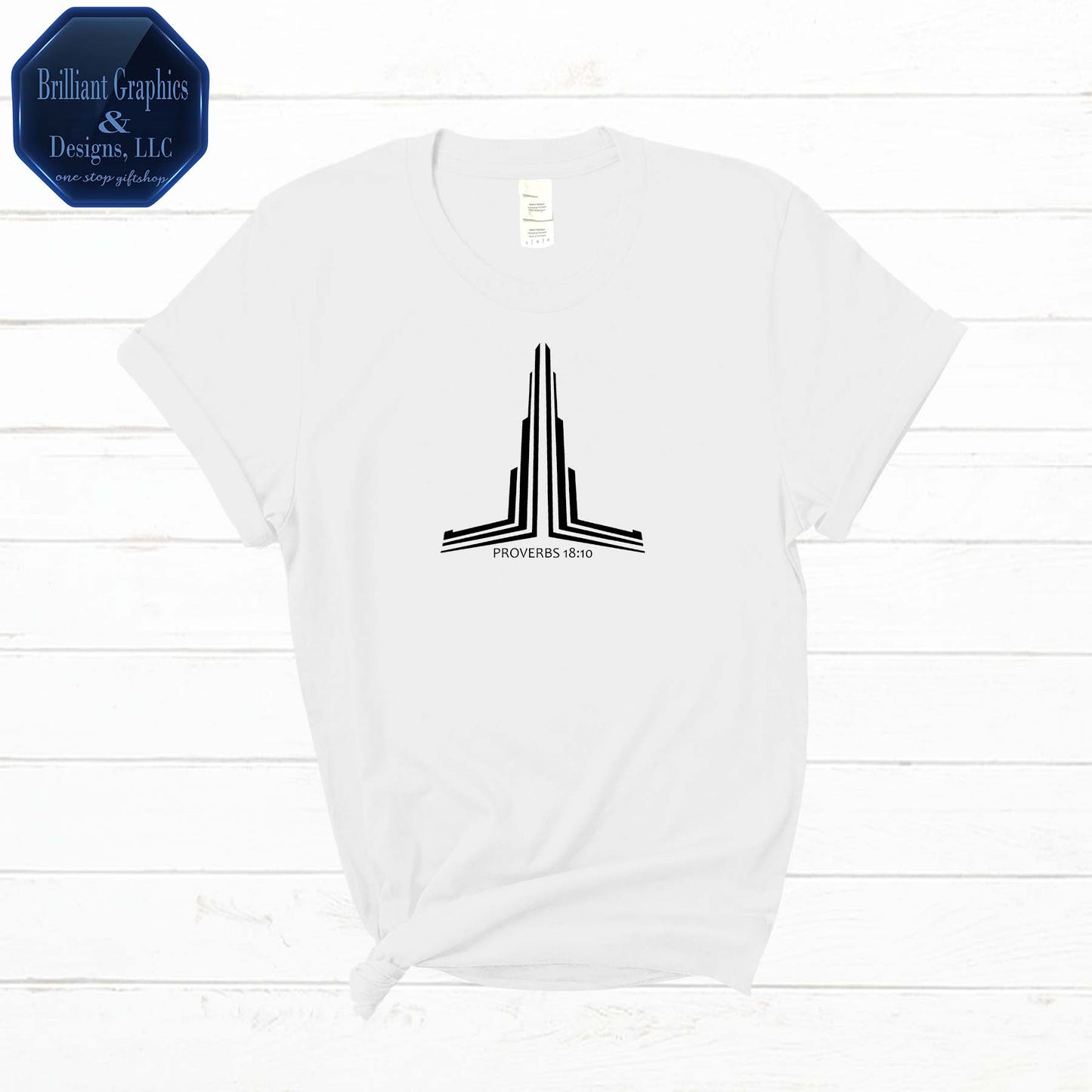 Proverbs 18:10 | Faith T-Shirt | Minimalist Inspirational Christian Apparel