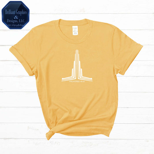Proverbs 18:10 | Faith T-Shirt | Minimalist Inspirational Christian Apparel