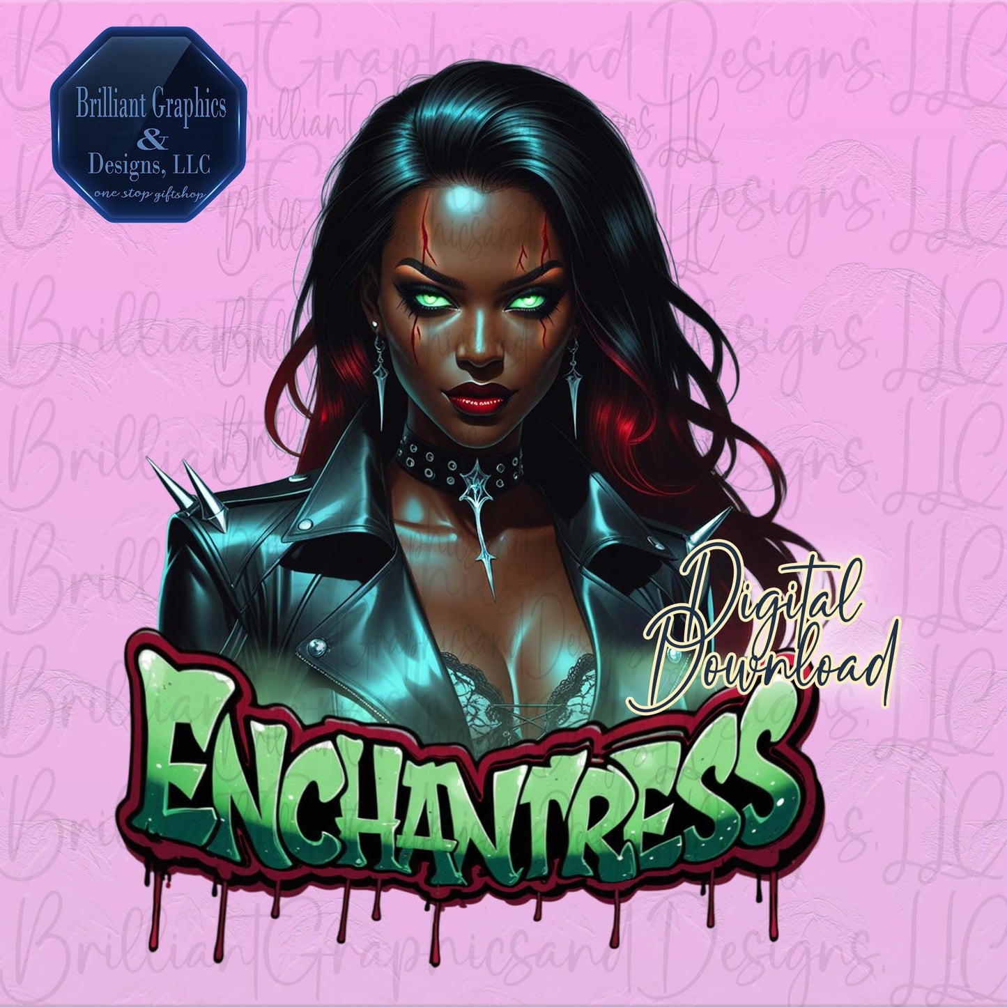 Enchantress Halloween PNG | African American Woman Clipart | Spooky Glam Digital Download
