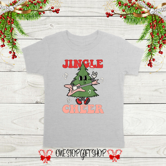 Jingle Rockin' Kids Christmas Retro T-Shirt