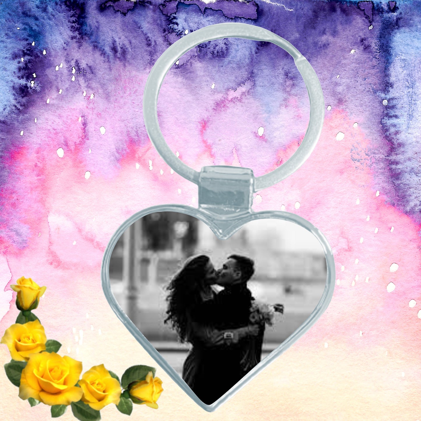 Personalized Heart Photo Keychain