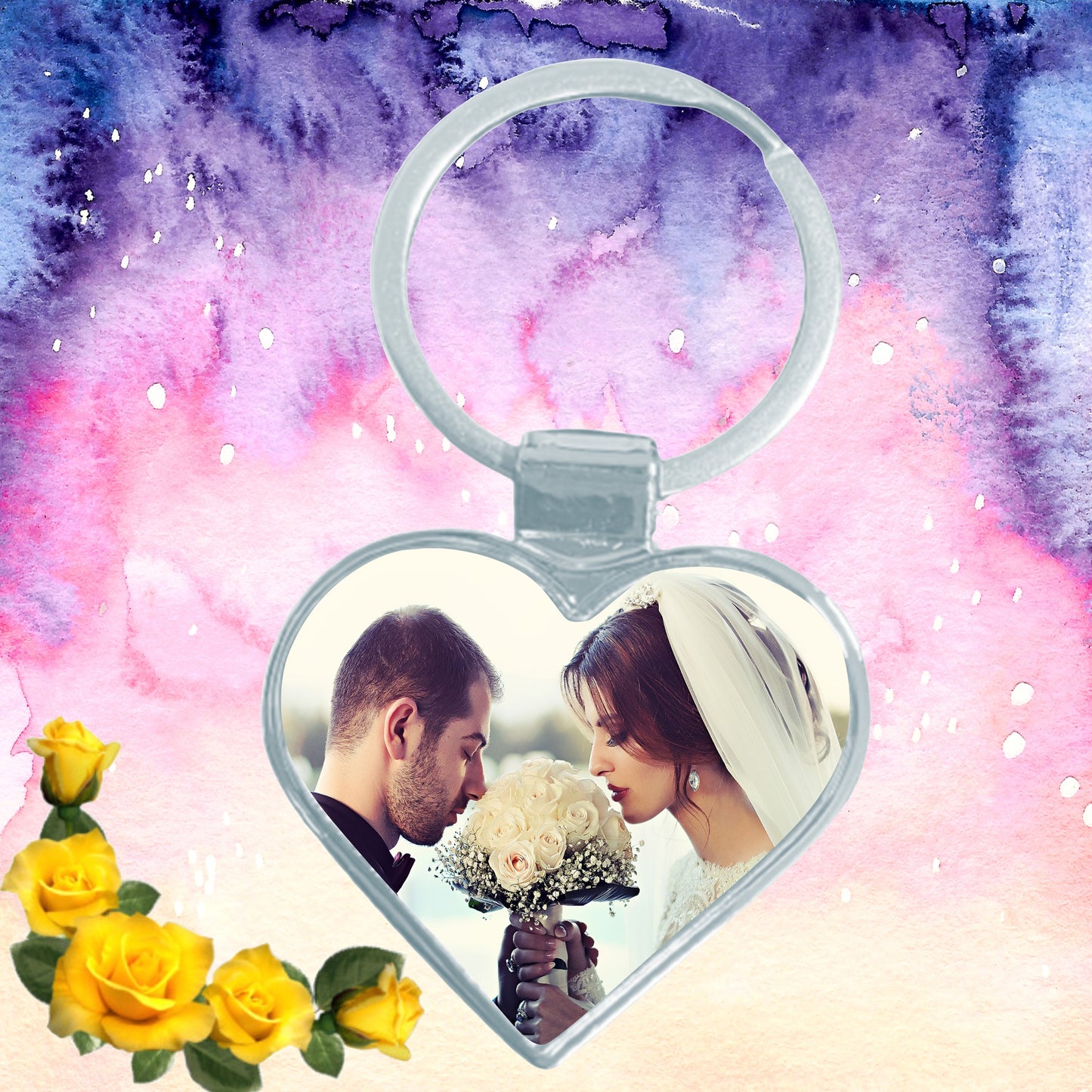 Personalized Heart Photo Keychain