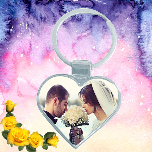 Personalized Heart Photo Keychain