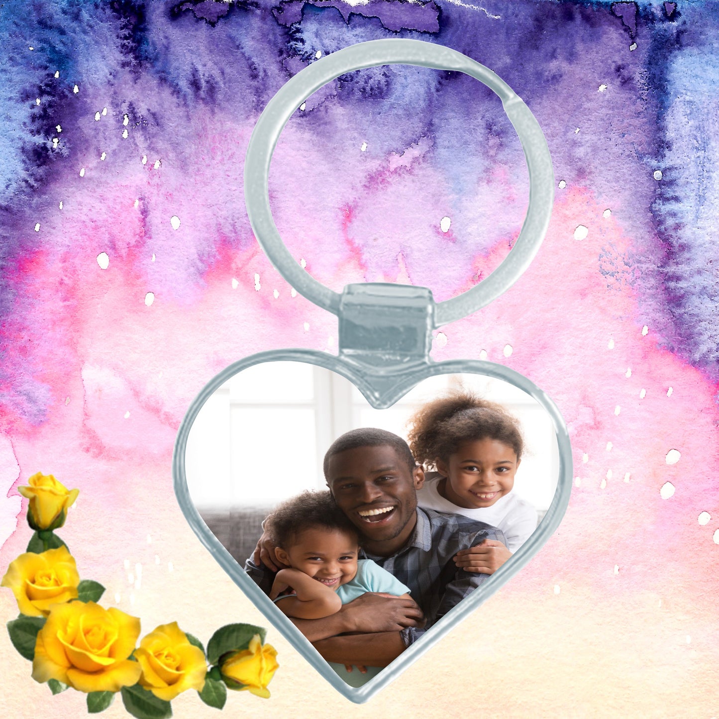 Personalized Heart Photo Keychain