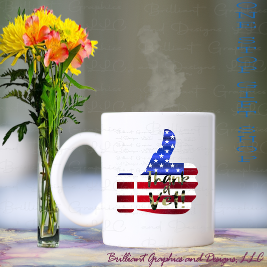 Patriotic Thank a Vet Coffee Cup